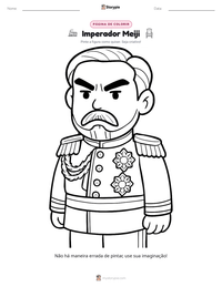 Prévia da folha de atividades imprimível Imperador Meiji
