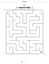 Emperor Meiji printable worksheet preview