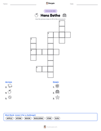Hans Bethe printable worksheet preview
