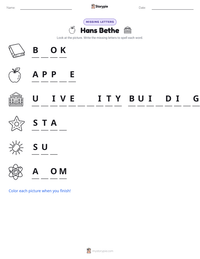 Hans Bethe printable worksheet preview