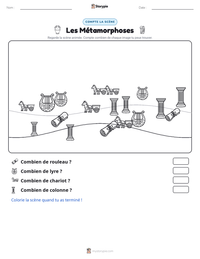 Aperçu de la feuille de travail imprimable Les Métamorphoses