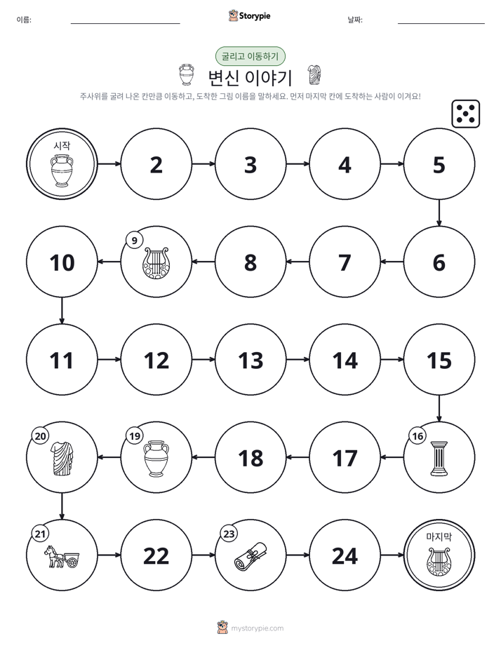주사위 굴리고 이동하기 게임