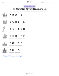 Christian IV. von Dänemark druckbare Arbeitsblatt Vorschau