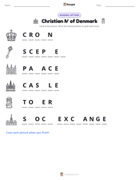 Christian IV of Denmark printable worksheet preview