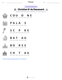Aperçu de la feuille de travail imprimable Christian IV de Danemark