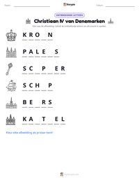 Christiaan IV van Denemarken afdrukbare werkblad voorbeeld