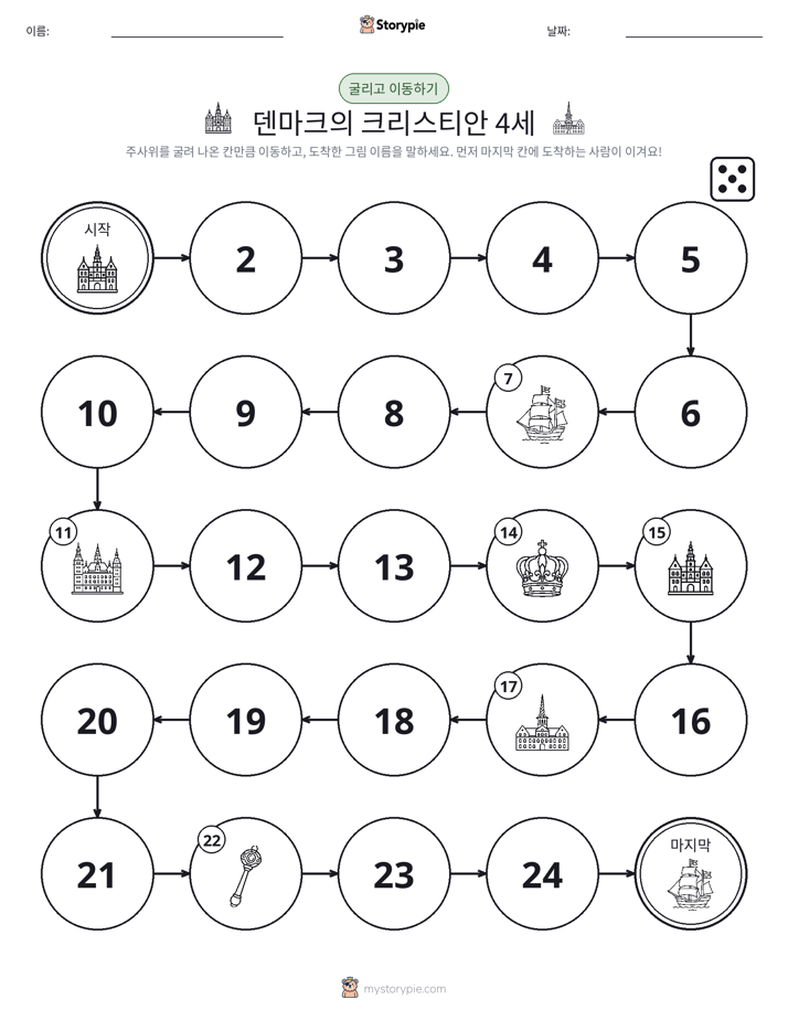 주사위 굴리고 이동하기 게임