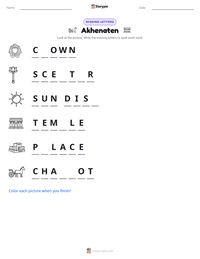 Akhenaten printable worksheet preview