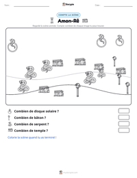 Aperçu de la feuille de travail imprimable Amon-Rê