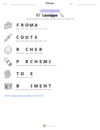 Aperçu de la feuille de travail imprimable Leucippe