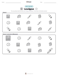 Leucippus printable worksheet preview