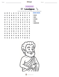 Leucippus afdrukbare werkblad voorbeeld