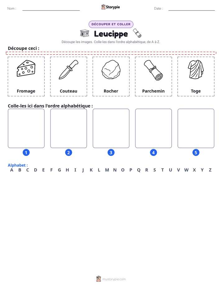 Découper & Coller l'Alphabet