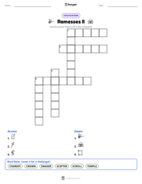 Ramesses II printable worksheet preview