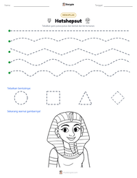 Prabaca lembar kerja cetak Hatshepsut