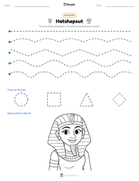 Prévia da folha de atividades imprimível Hatshepsut