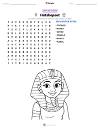 Vista previa de la hoja de trabajo imprimible de Hatshepsut