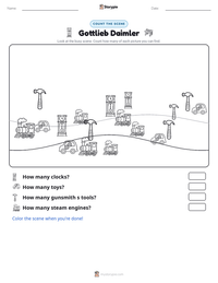 Gottlieb Daimler printable worksheet preview