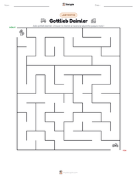 Aperçu de la feuille de travail imprimable Gottlieb Daimler