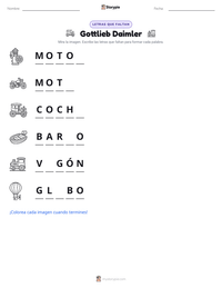 Vista previa de la hoja de trabajo imprimible de Gottlieb Daimler