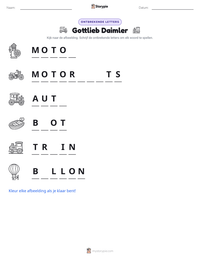 Gottlieb Daimler afdrukbare werkblad voorbeeld