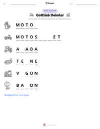 Gottlieb Daimler yazdırılabilir çalışma sayfası önizlemesi