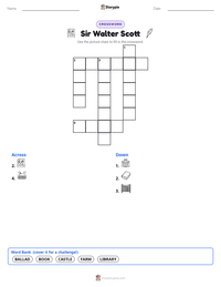 Sir Walter Scott printable worksheet preview