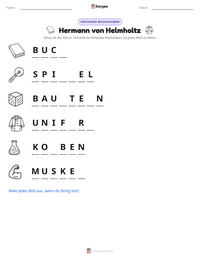 Hermann von Helmholtz druckbare Arbeitsblatt Vorschau
