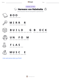 Hermann von Helmholtz printable worksheet preview