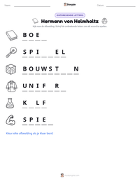 Hermann von Helmholtz afdrukbare werkblad voorbeeld