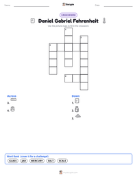 Daniel Gabriel Fahrenheit printable worksheet preview