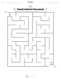 Daniel Gabriel Fahrenheit printable worksheet preview