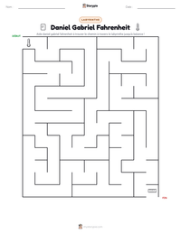 Aperçu de la feuille de travail imprimable Daniel Gabriel Fahrenheit