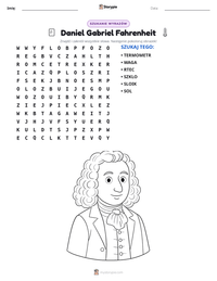 Podgląd drukowalnego arkusza ćwiczeń Daniel Gabriel Fahrenheit