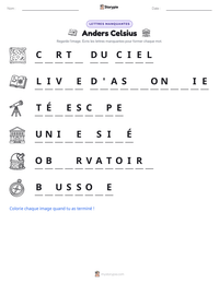 Aperçu de la feuille de travail imprimable Anders Celsius