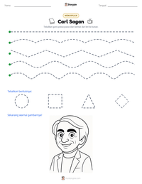 Prabaca lembar kerja cetak Carl Sagan