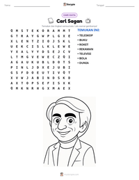 Prabaca lembar kerja cetak Carl Sagan