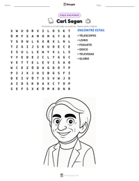 Prévia da folha de atividades imprimível Carl Sagan