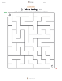 Vista previa de la hoja de trabajo imprimible de Vitus Bering