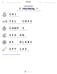Vitus Bering printable worksheet preview