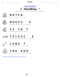 Aperçu de la feuille de travail imprimable Vitus Béring
