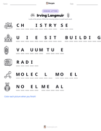 Irving Langmuir printable worksheet preview