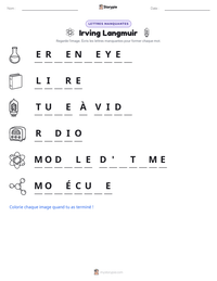 Aperçu de la feuille de travail imprimable Irving Langmuir