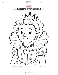 Elisabeth I. von England druckbare Arbeitsblatt Vorschau