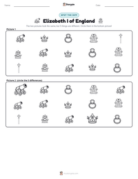 Elizabeth I of England printable worksheet preview
