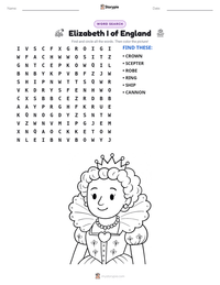 Elizabeth I of England printable worksheet preview