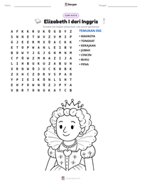 Prabaca lembar kerja cetak Elizabeth I dari Inggris