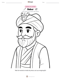Prévia da folha de atividades imprimível Babur