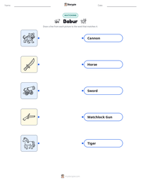 Babur printable worksheet preview