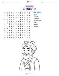 Babur printable worksheet preview